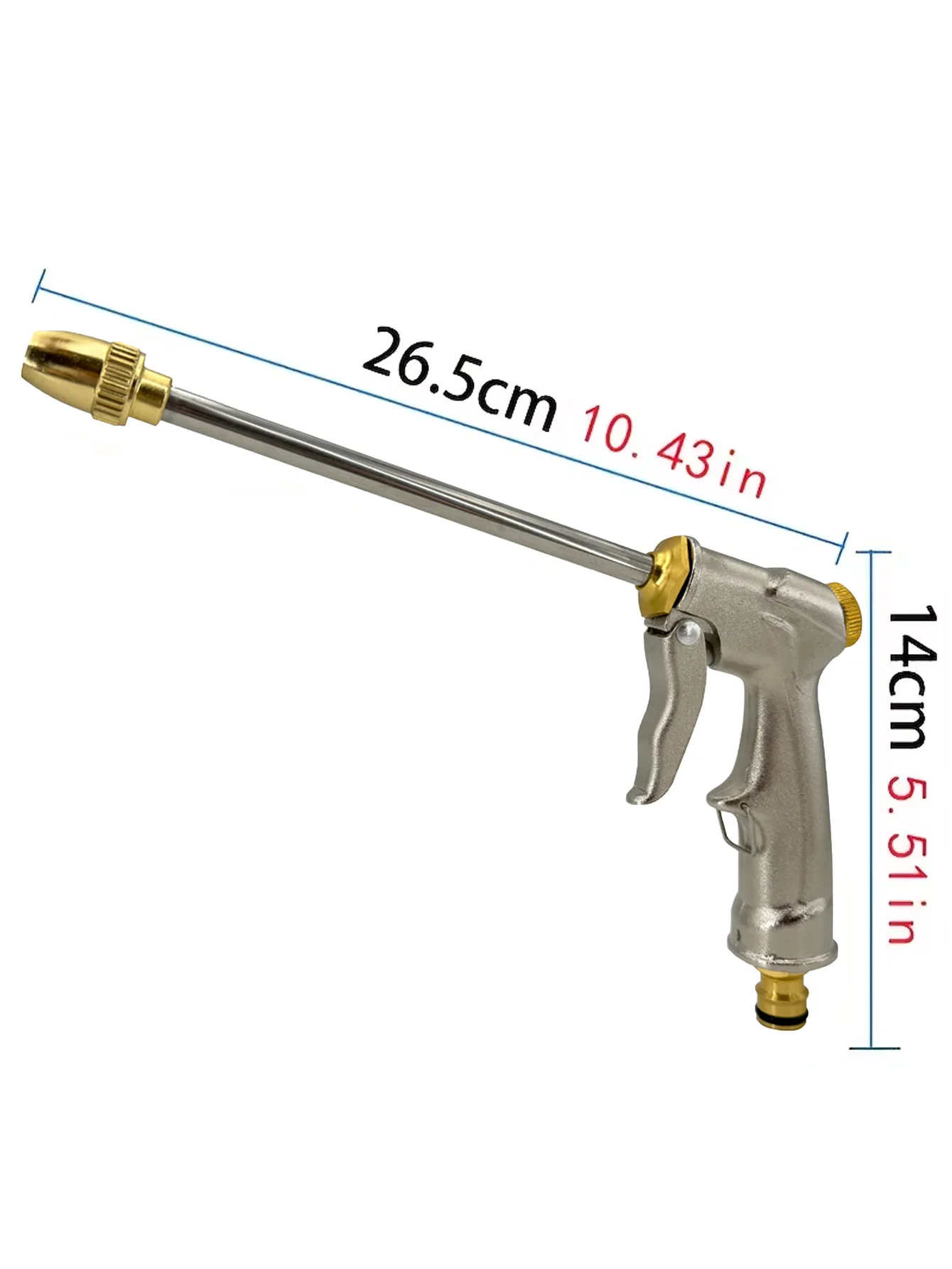 Pistola de agua de varilla larga de alta presión de Metal, portátil y ajustable, con olla de espuma de 100Ml, Kit de riego de jardín