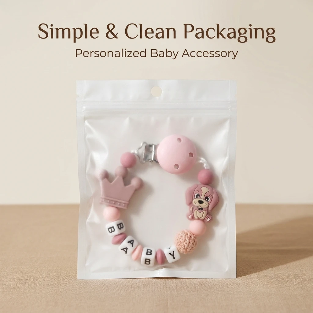 Clip para chupete personalizado con nombre, corona, perro cachorro, soporte para mordedor de bebé, silicona de grado alimenticio, cuentas de ganchillo, sin BPA, regalo para niña