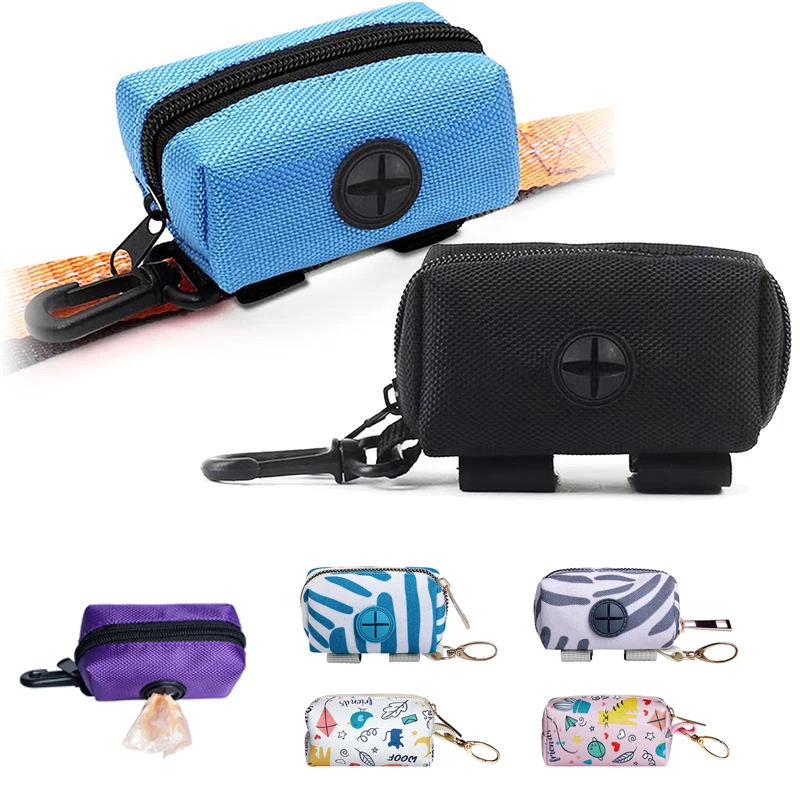 Soporte para Bolsas de Excrementos de Perro con Anclaje a Correa, Dispensador Ajustable Mini de Bolsas de Basura para Viaje, Herramientas de Limpieza para Mascotas