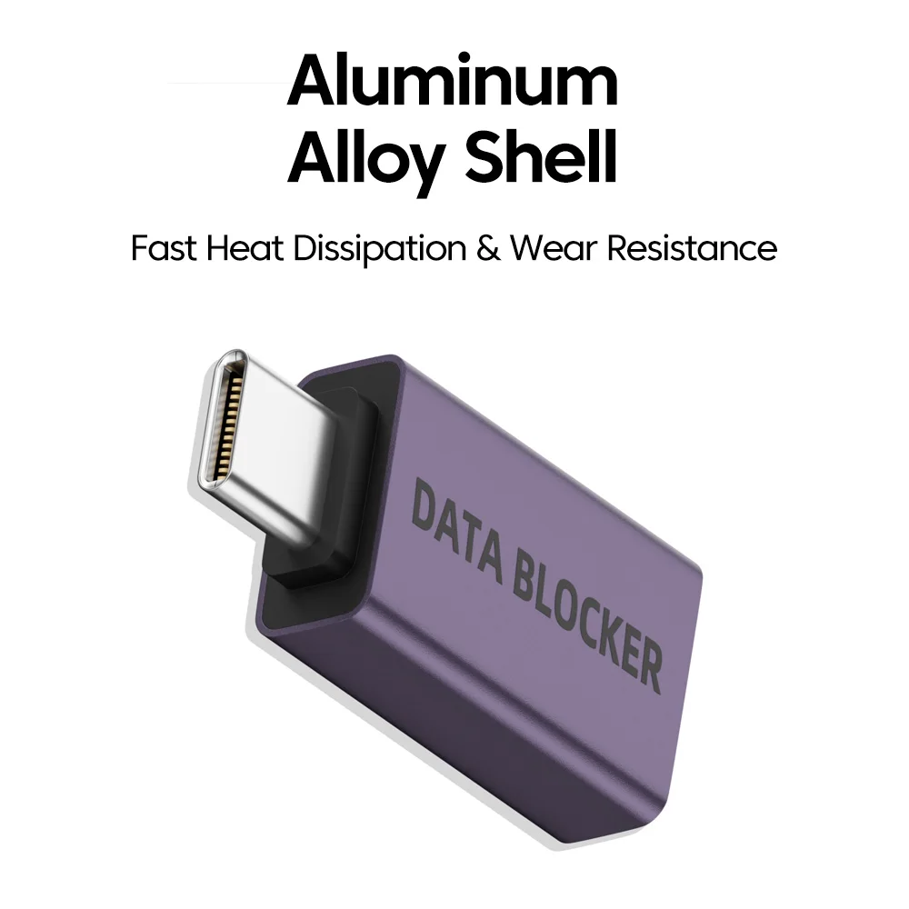    Adaptador de Seguridad con Protección de Datos USB A/C Macho a USB A/C Hembra, Convertidor Anti-Fugas de Privacidad para Carga de Teléfonos Móviles y Portátiles