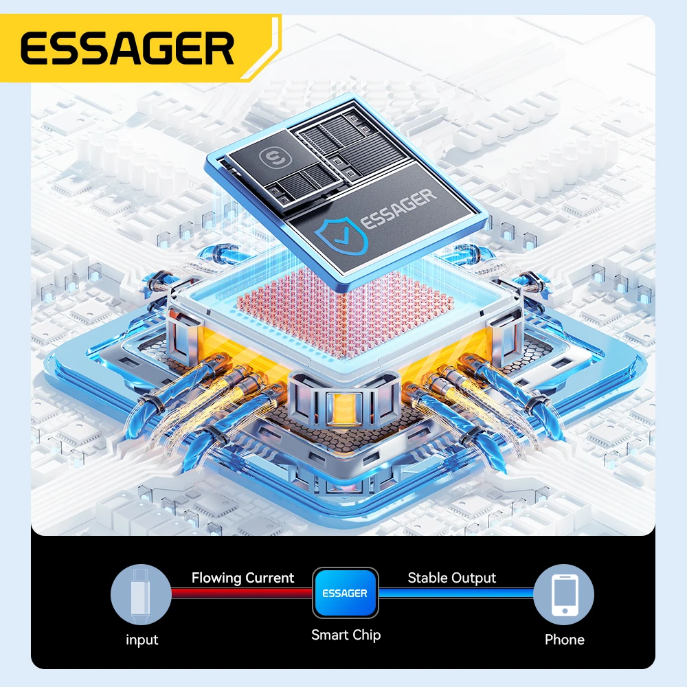 Cable Essager 7A USB tipo C para Realme Huawei P40 Pro 100W Cable de carga rápida USB-C Cable de datos para Samsung Xiaomi Poco F3