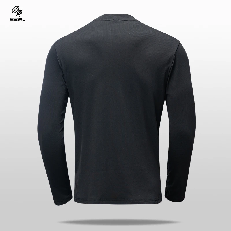 SBWL Camiseta Deportiva de Manga Larga para Otoño e Invierno, de Alta Calidad, para Actividades al Aire Libre, Cálida por Dentro, con Elástico, para Correr, Fitness, Camiseta Base
