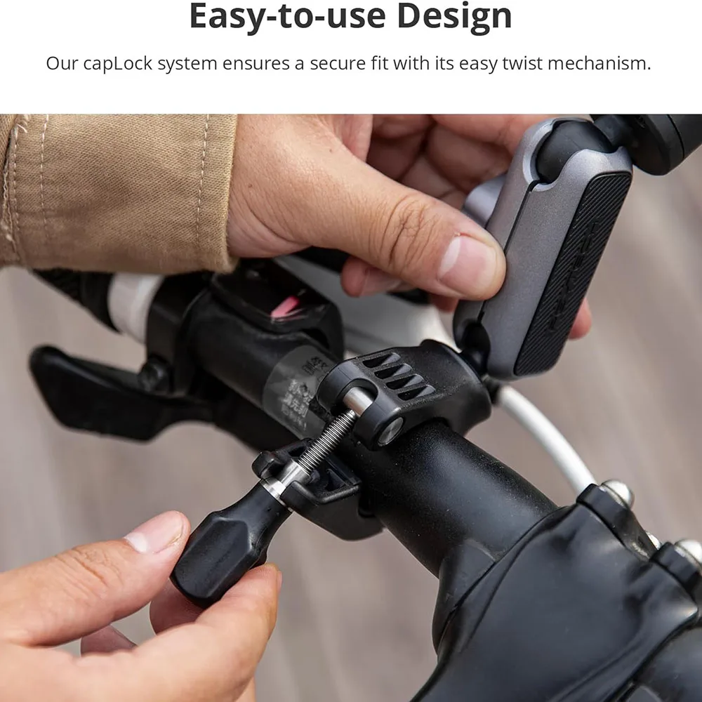 PGYTECH CapLock bicicleta motocicleta manillar montaje soporte para DJI OSMO Action 4/3/2, POCKET 3, Gopro Hero 12/11/10/9