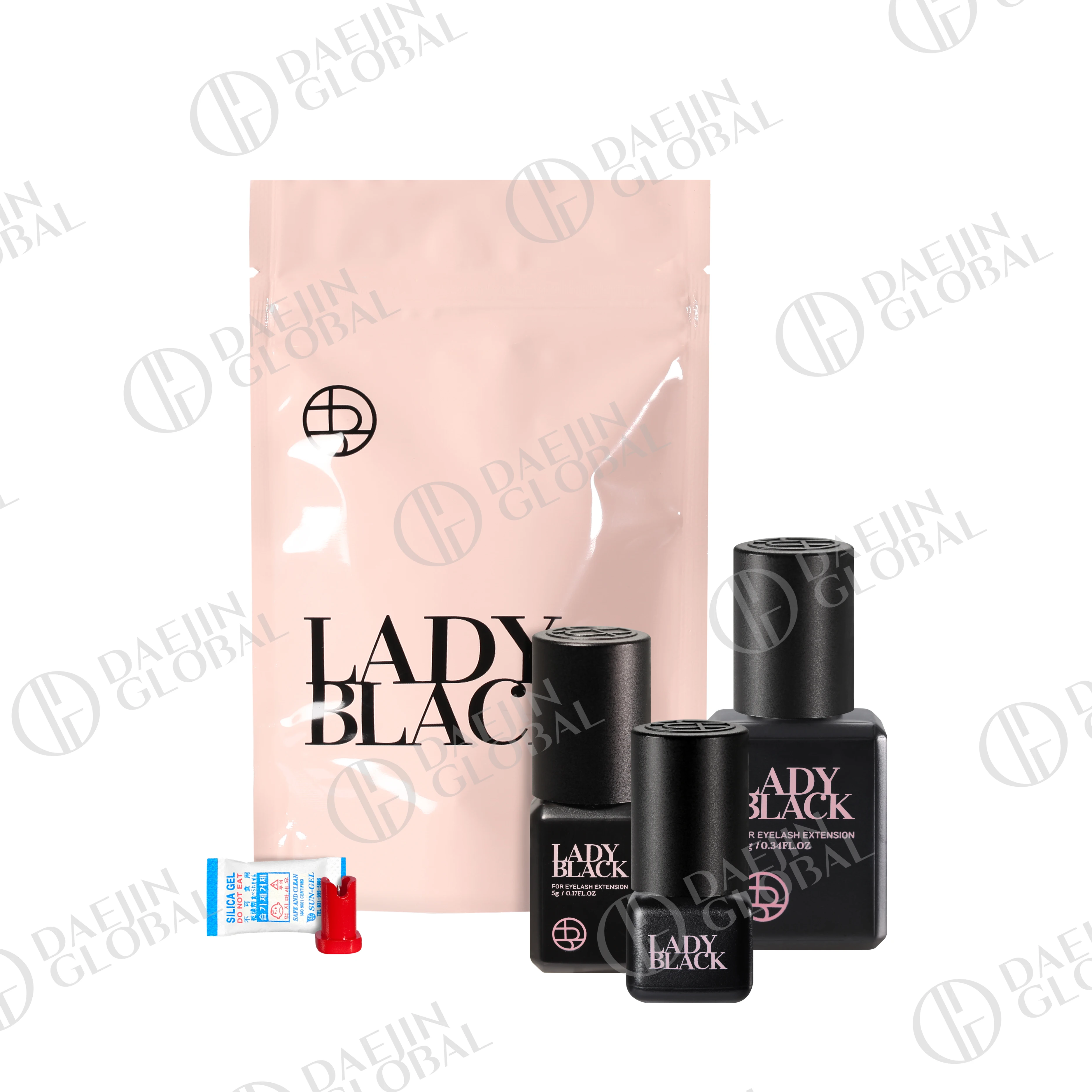 Pegamento Coreano Lady Black de 5ml para Extensiones de Pestañas, Secado Rápido, Fuerte Retención de 4-5 Semanas, Adhesivo para Pestañas de Baja Irritación