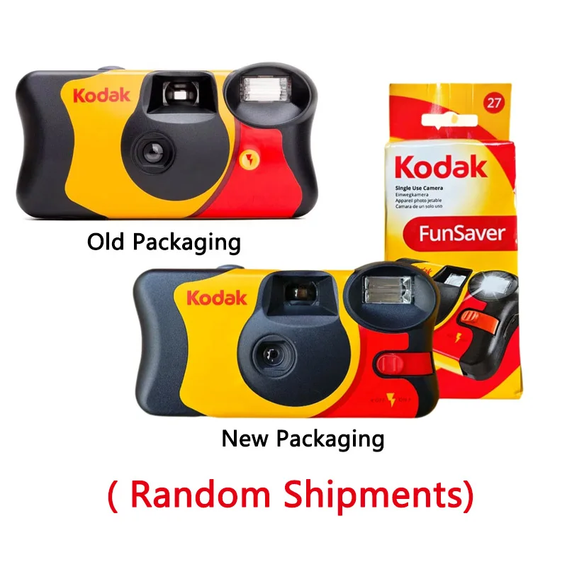 Cámara Desechable Clásica Original Kodak FunSaver/Daylight de un Solo Uso con Flash, Cámaras de Película Desechables de Apuntar y Disparar, 27 Hojas, 39 Hojas