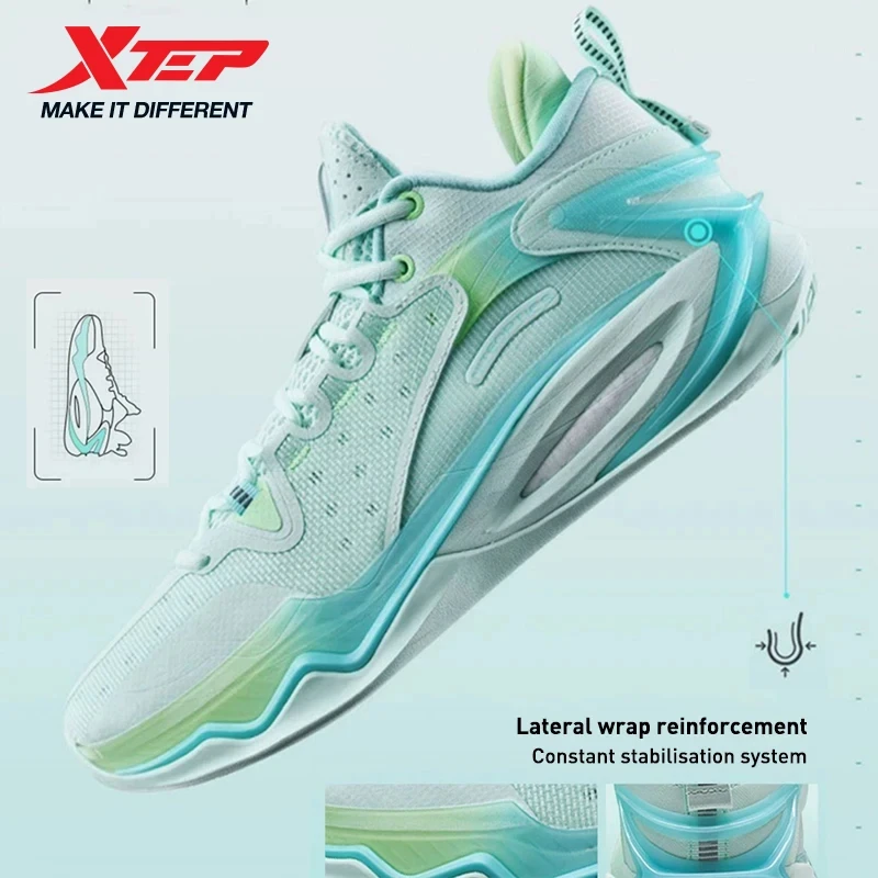 Zapatillas de baloncesto Xtep Light Attack 2,0 V3 para hombre, zapatillas de entrenamiento resistentes al desgaste de media caña para primavera para hombre 876119120010