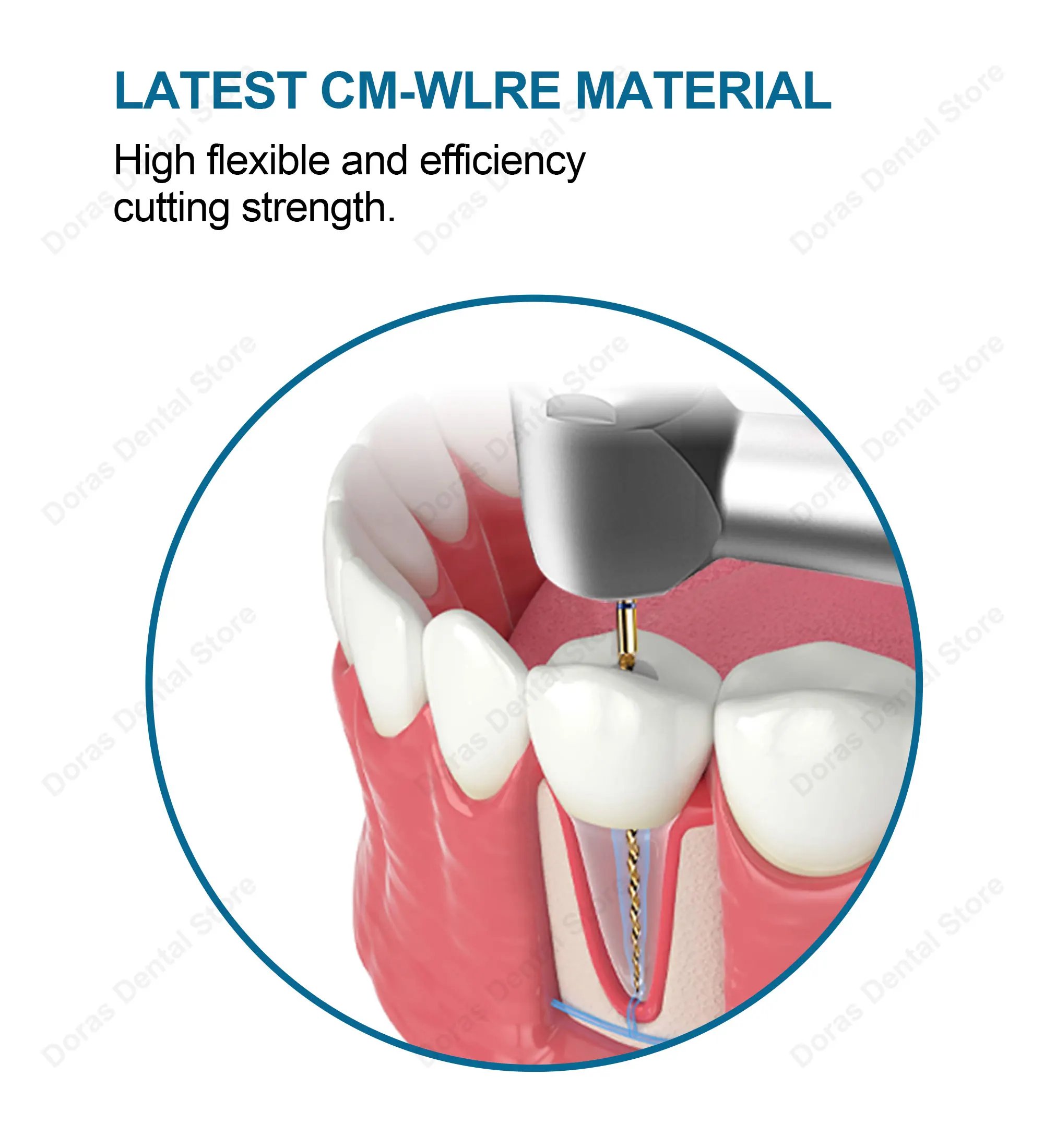 Limas Endo flexibles doradas activadas por calor Dental Glin, tratamiento de raíces de Canal, Lima dorada rotativa, herramientas de dentista, limas endodónticas