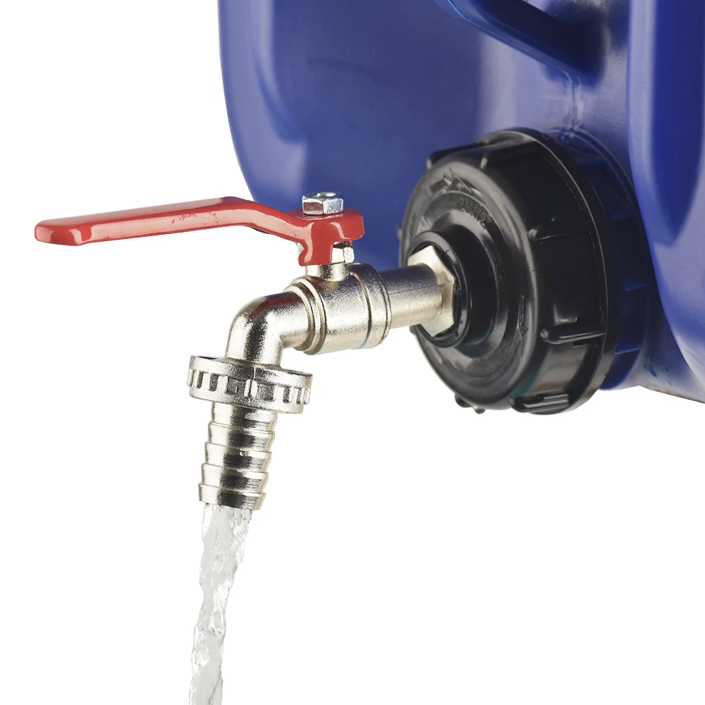 Grifo de salida IBC con conector de 3/4 de pulgada - Adecuado para la mayoría de contenedores IBC - Grifo exterior estándar de la UE para tanques de agua