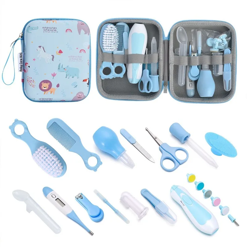 Juego para madre y bebé, cortaúñas para niños, comederos para medicamentos, juego de 20 piezas, cepillo de peine, juego de cuidado de bolsa EVA