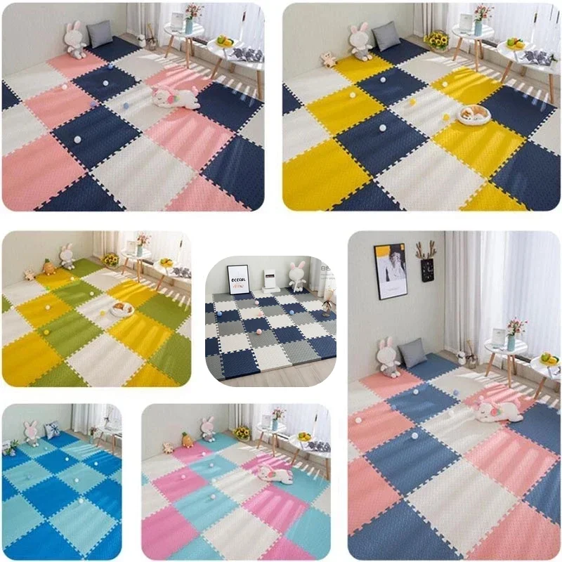 Alfombra de juego de espuma para bebé, tapete de rompecabezas para niños, baldosas de ejercicio entrelazadas, alfombra de juguete, alfombra suave de 30x30x1cm, 16 Uds.