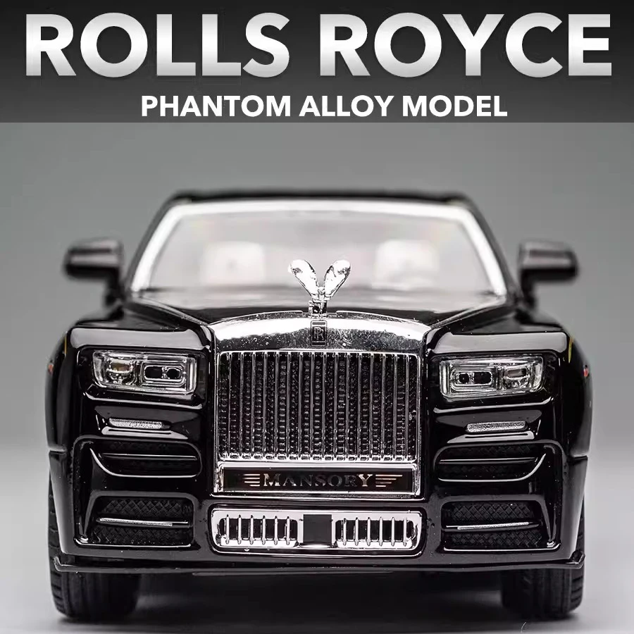 1/24 Rolls Royce Phantom coches de juguete fundidos a presión modelo simulado Pull Back limusina aleación de Zinc coche de juguete de Metal para niños colección de regalos