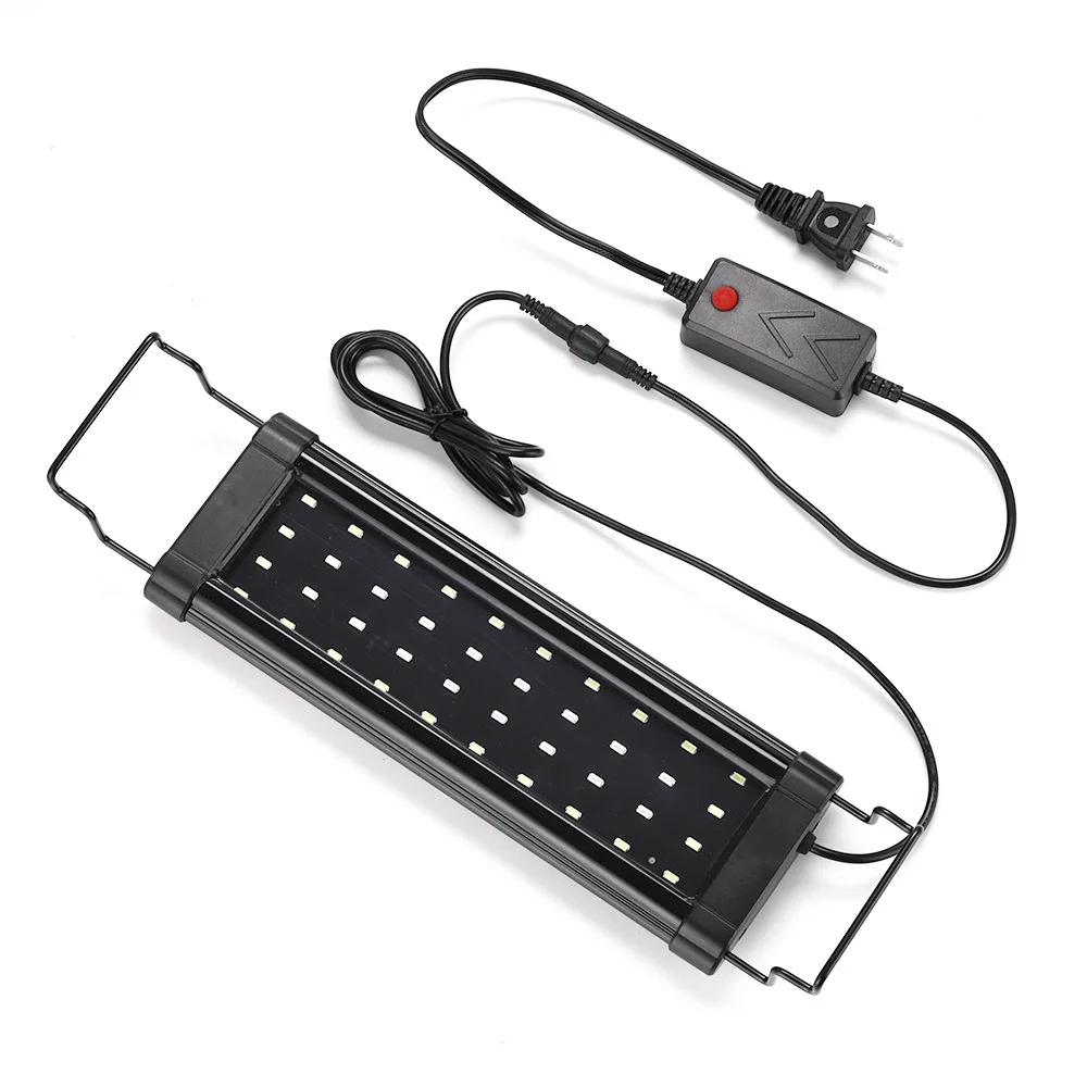 Luz LED para acuario, pecera súper delgada, iluminación de cultivo de plantas acuáticas, lámpara de Clip brillante impermeable, LED RGB de 31-120cm para pecera