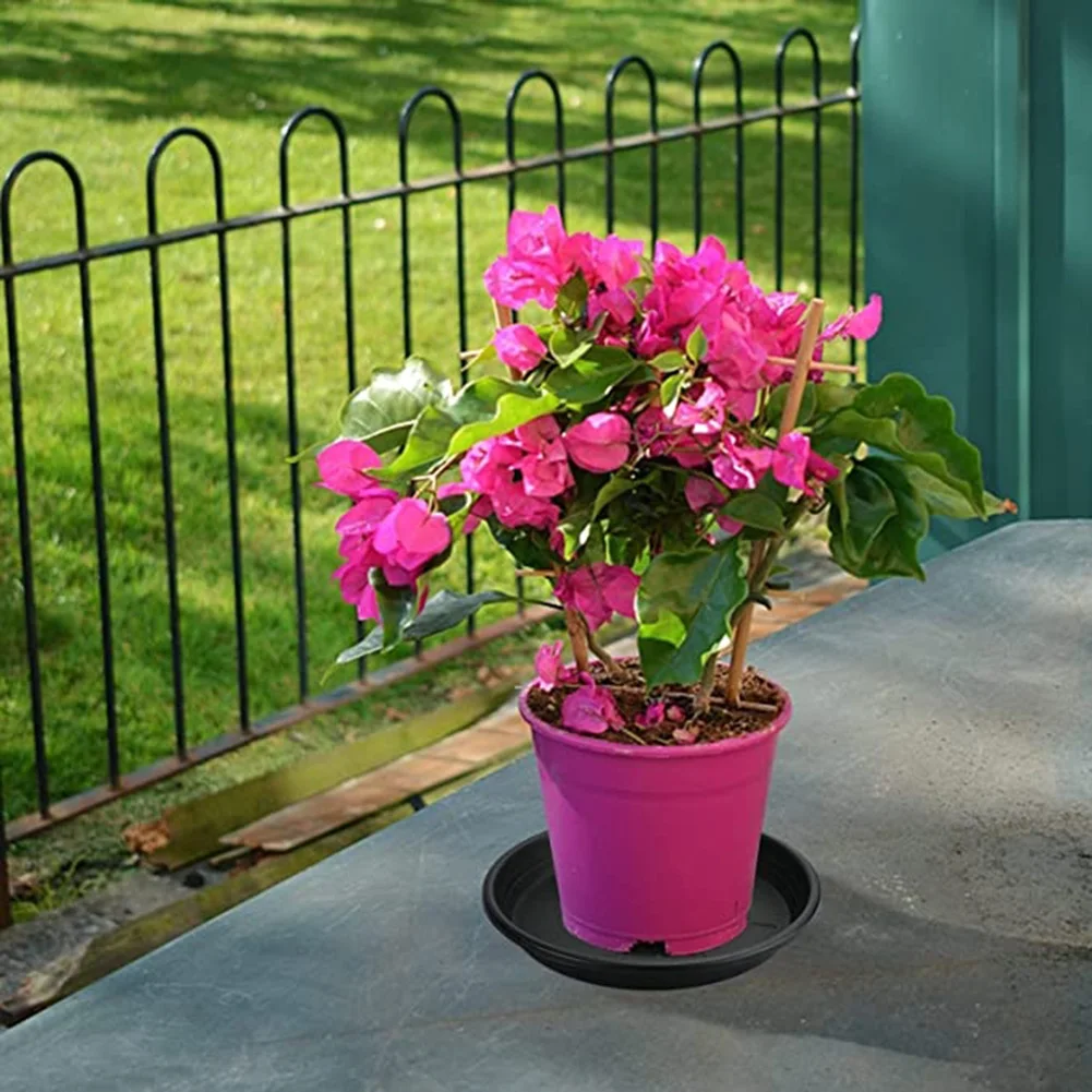 Platillo redondo de PP para plantas suculentas, bandejas gruesas de 4/6/7/8/10 pulgadas para decoración de jardín y hogar, color negro, 2 piezas