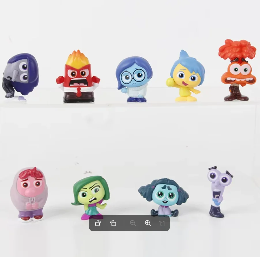 9 Uds Mini Inside Out 2 figura de acción juguete película de dibujos animados alegría ansiedad ira tristeza desgusto miedo modelo muñeca figuritas regalo para niños