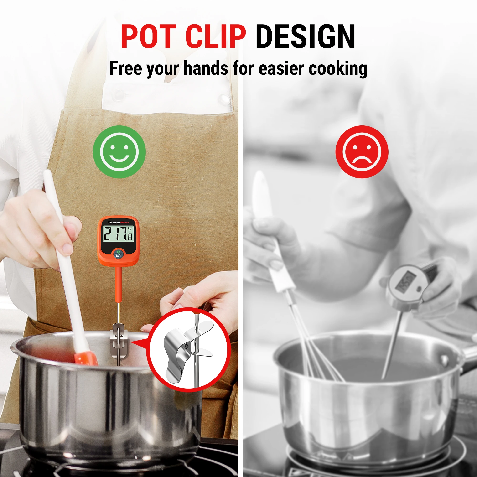 ThermoPro TP509 lectura instantánea retroiluminación Digital termómetro de cocina impermeable para dulces freír cocinar