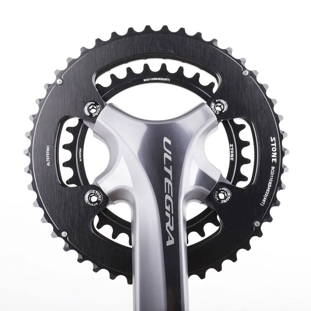 Plato doble de piedra BCD de 110mm, 4 pernos 46T 32T 48T 33T 50T 34T 54T 40T para FC5800 FC6800 9000, anillo de cadena de rueda de bicicleta de carretera