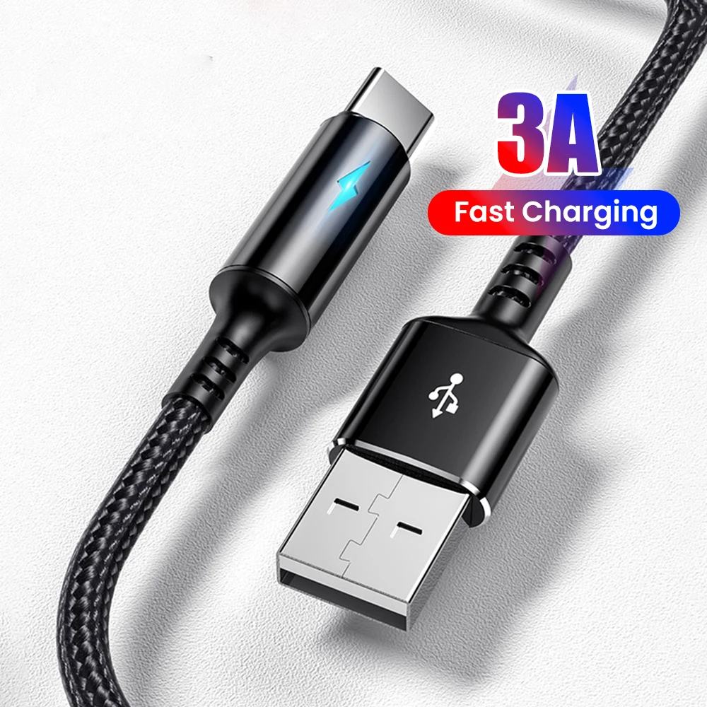 Cable USB tipo C corto de 25cm Cable Micro USB de datos 3A para iPhone Huawei Xiaomi Power Bank cable de datos de carga rápida