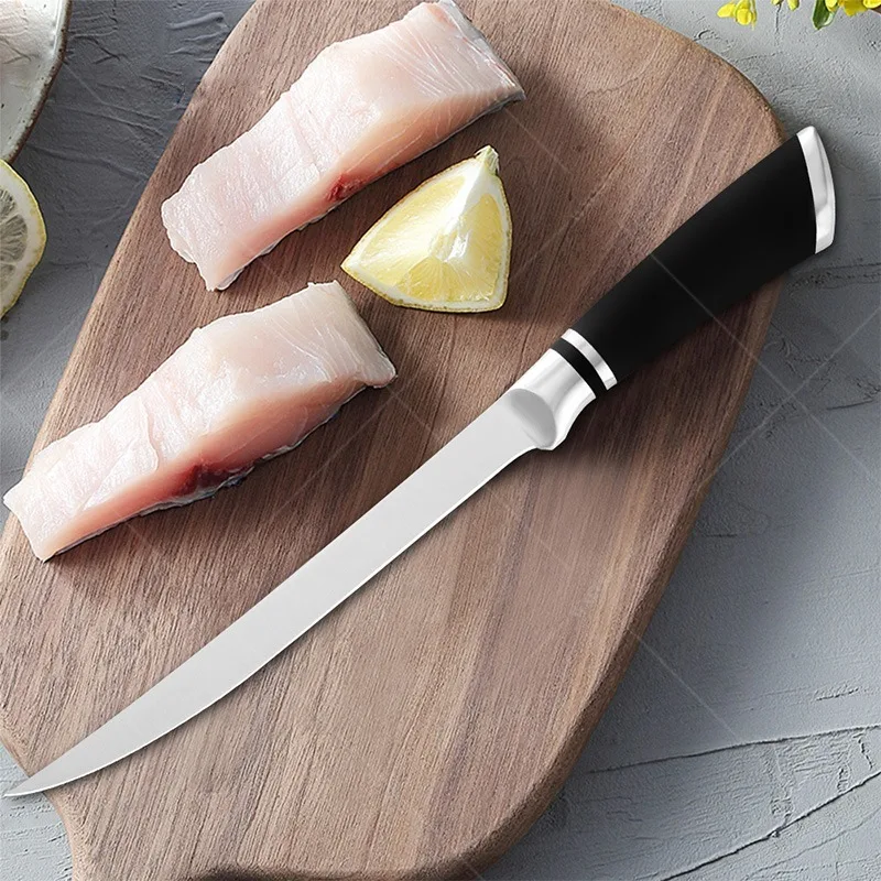 Cuchillo de Chef japonés Sashimi, cuchillo de salmón, cuchillo de corte y deshuesado de carne de carnicero de acero inoxidable, rebanador de frutas para el hogar
