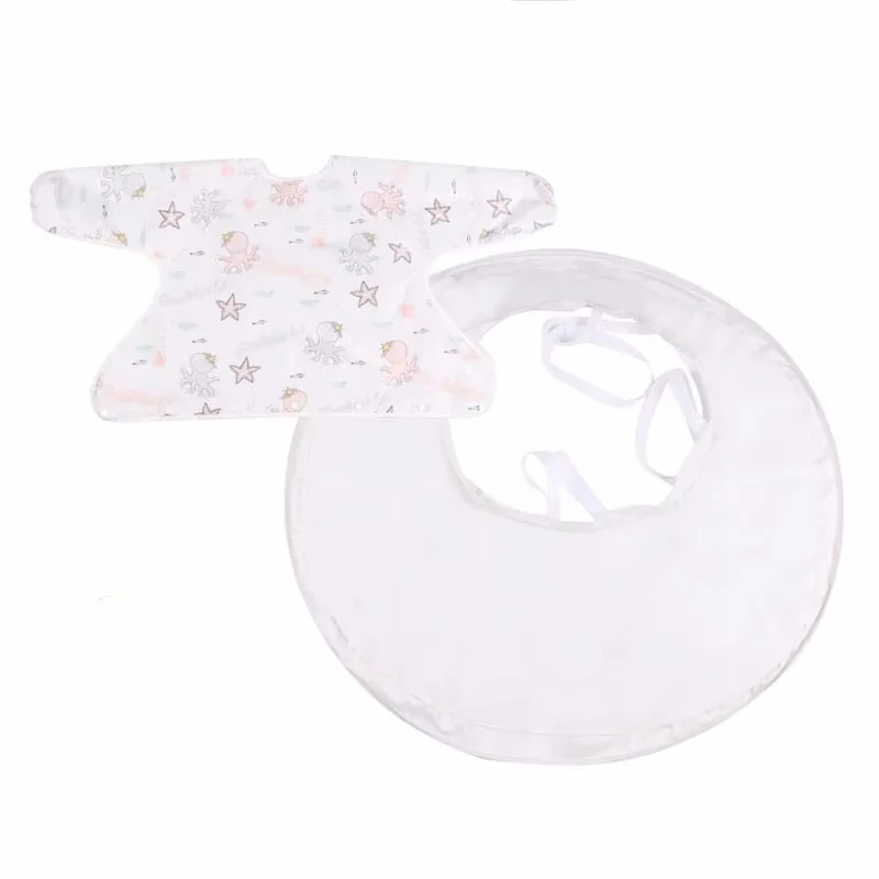 Cubierta de mesa de alimentación infantil para silla alta, babero para niños pequeños, bata de manga larga a prueba de desorden, se fija al tapete de alimentación, tapete para mesa de comer para bebé