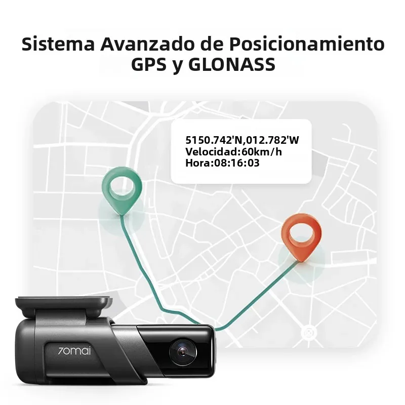 Cámara para Auto 70mai Dash Cam M500 1944P 170FOV, Grabadora DVR con GPS, ADAS, Monitor de Estacionamiento 24H, Almacenamiento EMMC Integrado