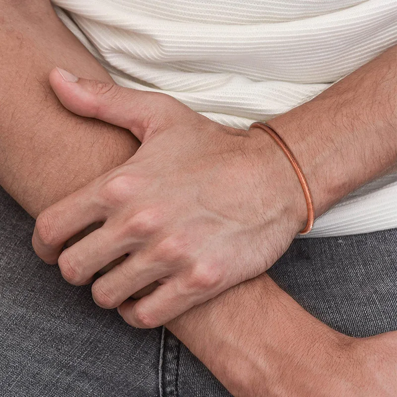 Pulseras de Cobre Puro para Mujer y Hombre, Brazaletes Curativos Impermeables para Hombre, Brazalete de Cobre Ajustable y Grueso, Joyería Curativa