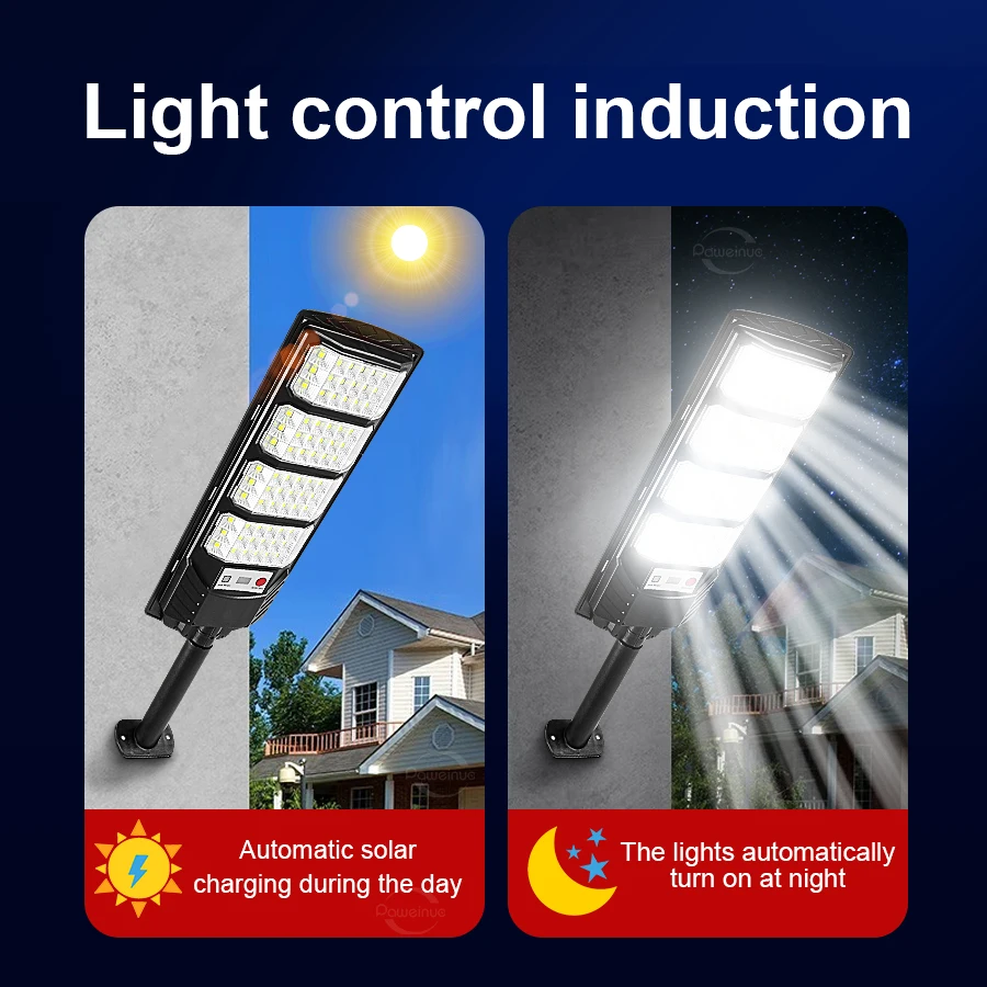 Lámpara Solar LED de 99000000LM y 60000W para Exteriores con Sensor de Movimiento, Súper Brillante, Impermeable, para Jardín, Calle, Patio
