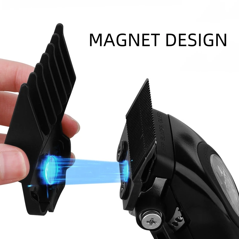 Nuevo peine de límite de 6 uds con magnetismo para Máquina para cortar cabello Wahl, protectores para cortadora de pelo negro, peines guía de corte profesional para peluquería
