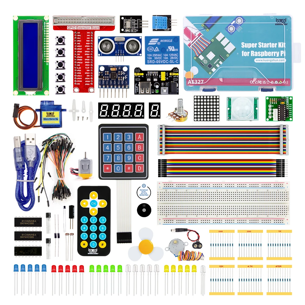KUONGSHUN Raspberry Pi Super Starter Kit para Raspberry Pi Modelo 5 4 3B+ 3B 3A+ 2B 1B+ 1A+ Zero W+ Kit Diy