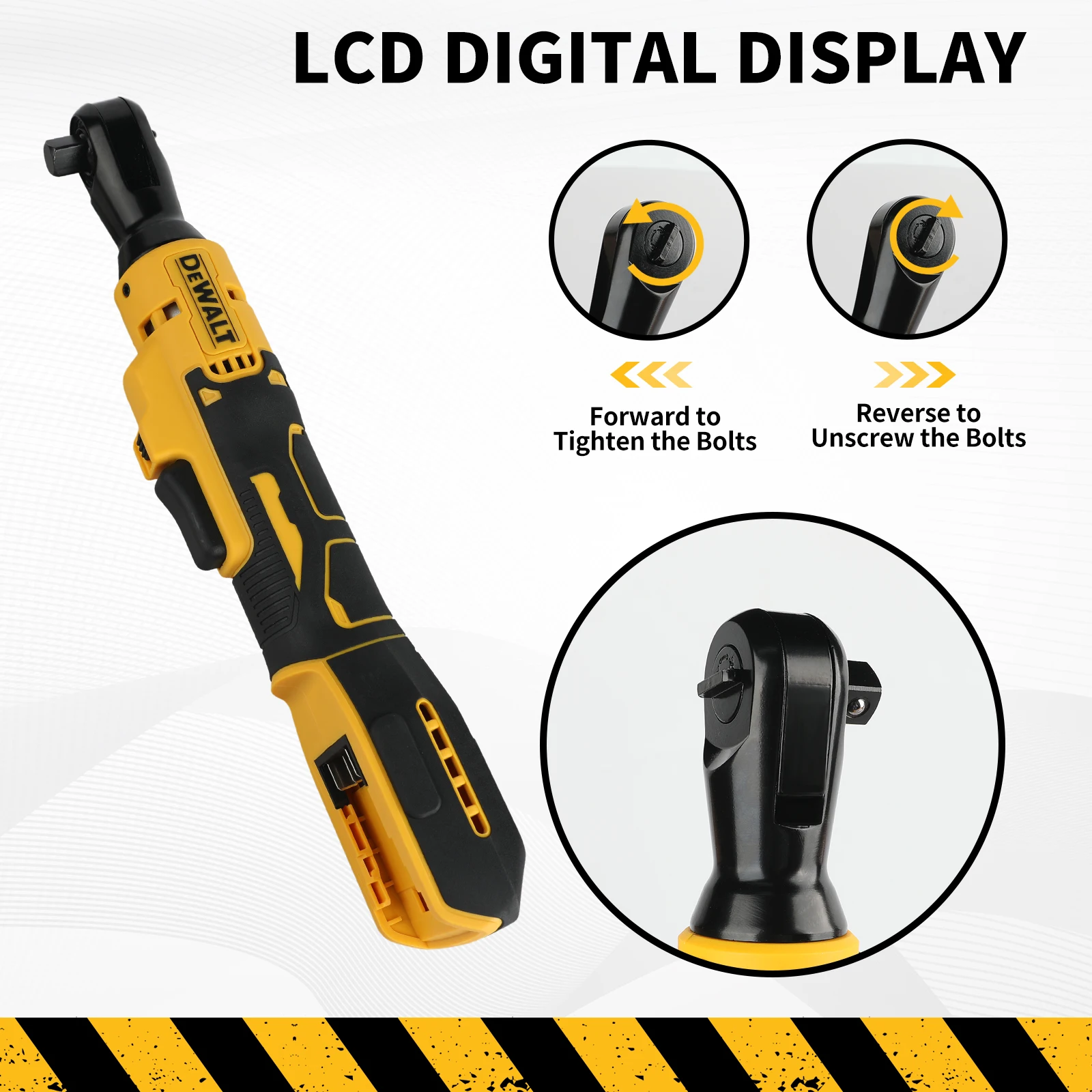 Dewalt DCF512/DCF513 Llave de ángulo recto de trinquete sin escobillas Controlador inalámbrico LED Llave de potencia de velocidad variable Herramientas eléctricas de 20 V