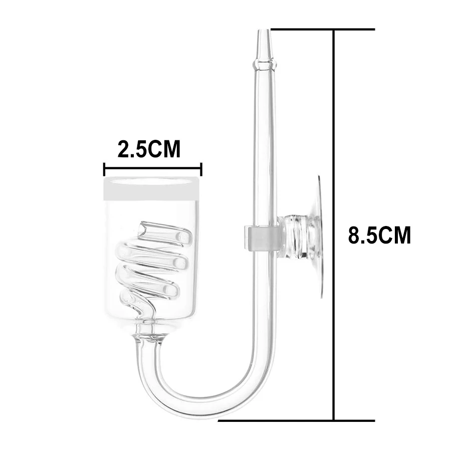 Difusor de CO2 para acuario, atomizador de tanque de plantas de 60 ~ 300L, regulador de solenoide, atomizador de CO2 musgo, tubo de vidrio en espiral
