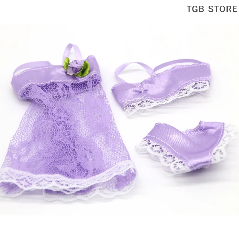 Conjunto de 3 pijamas para muñeca, ropa interior, accesorios para el hogar, 30cm