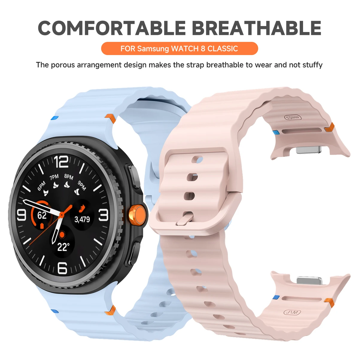 Correa de Silicona sin Espacios para Samsung Galaxy Watch 9 8 40mm 44mm, Correa Deportiva para Samsung Galaxy Watch 8 Classic 46mm