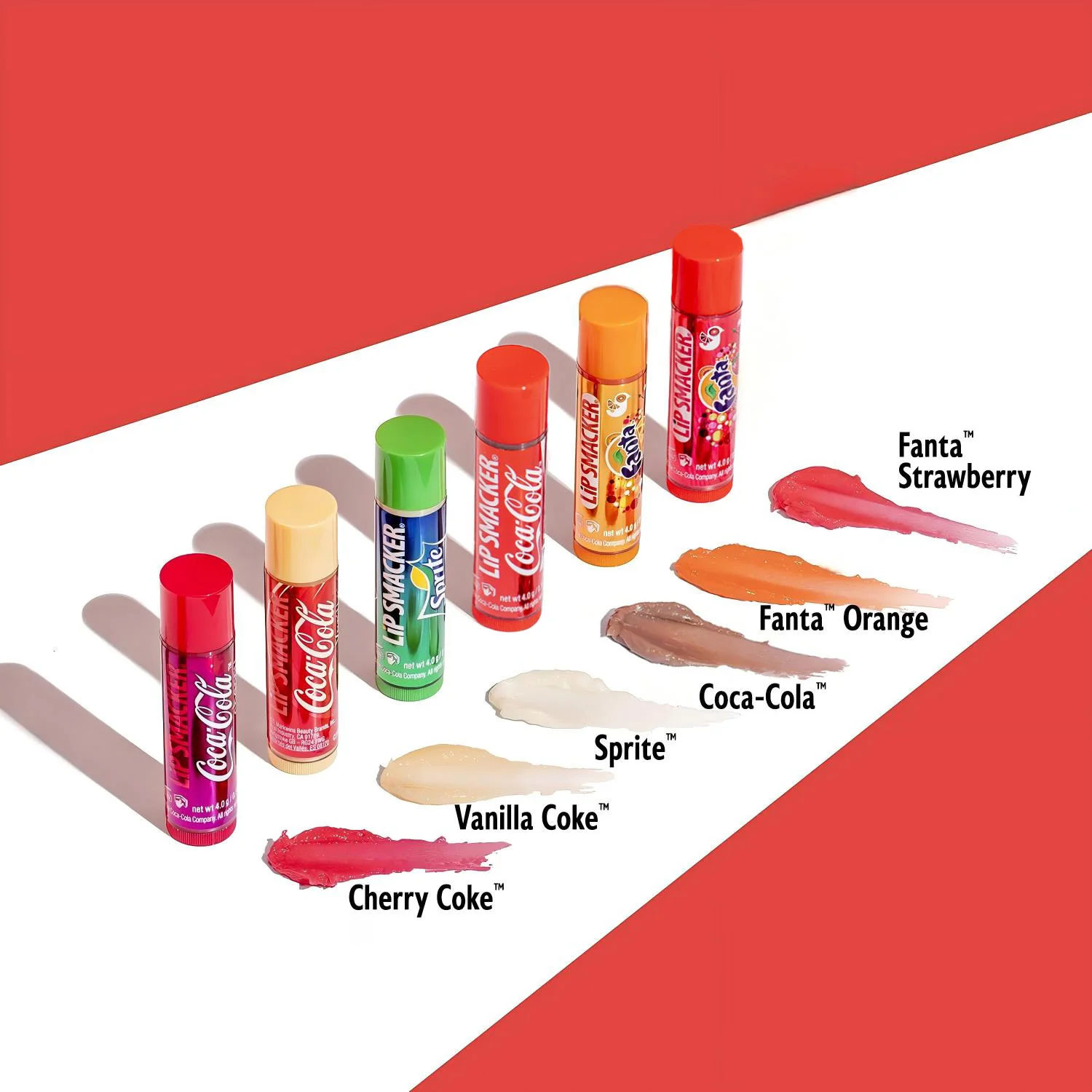 Set de Bálsamos Labiales LiP SMACKER x Coca Cola, Multipack de Bálsamos Labiales en Forma de Lata de Coca Cola, Set de Viaje, Set de Regalo de Bálsamos Labiales para Niños, 6 Sabores