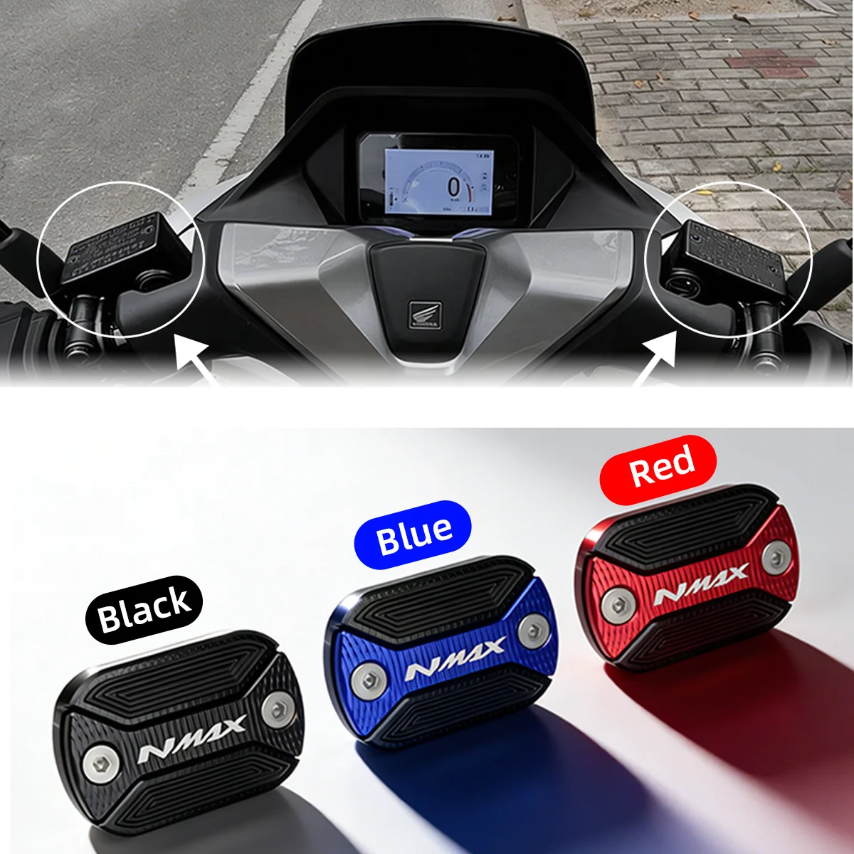 1X Tapa Protectora para Depósito de Líquido de Frenos Delantero de Motocicleta para YAMAHA NMAX125 NMAX155 NMAX N-max 125 155 NMAX 2015-2023