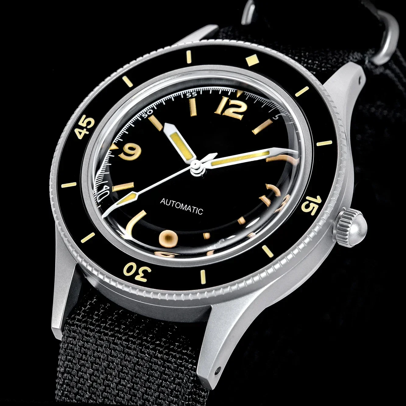 50-Fathoms Retro negro 40mm doble cúpula zafiro automático Miyota 8215 movimiento hombres reloj 20ATM bisel de cerámica luminosa verde