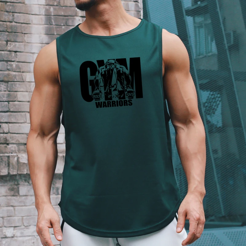 Camisetas sin mangas de secado rápido para gimnasio y Fitness de malla de verano, camiseta informal sin mangas para culturismo que absorbe la humedad, chalecos musculares para entrenamiento