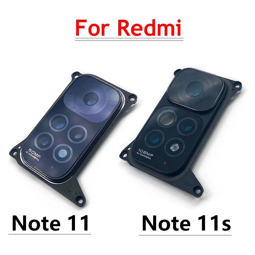 Nuevo marco de cubierta circular de lente de cristal de cámara trasera para Xiaomi Redmi Note 11S 11 Global 4G con adhesivo
