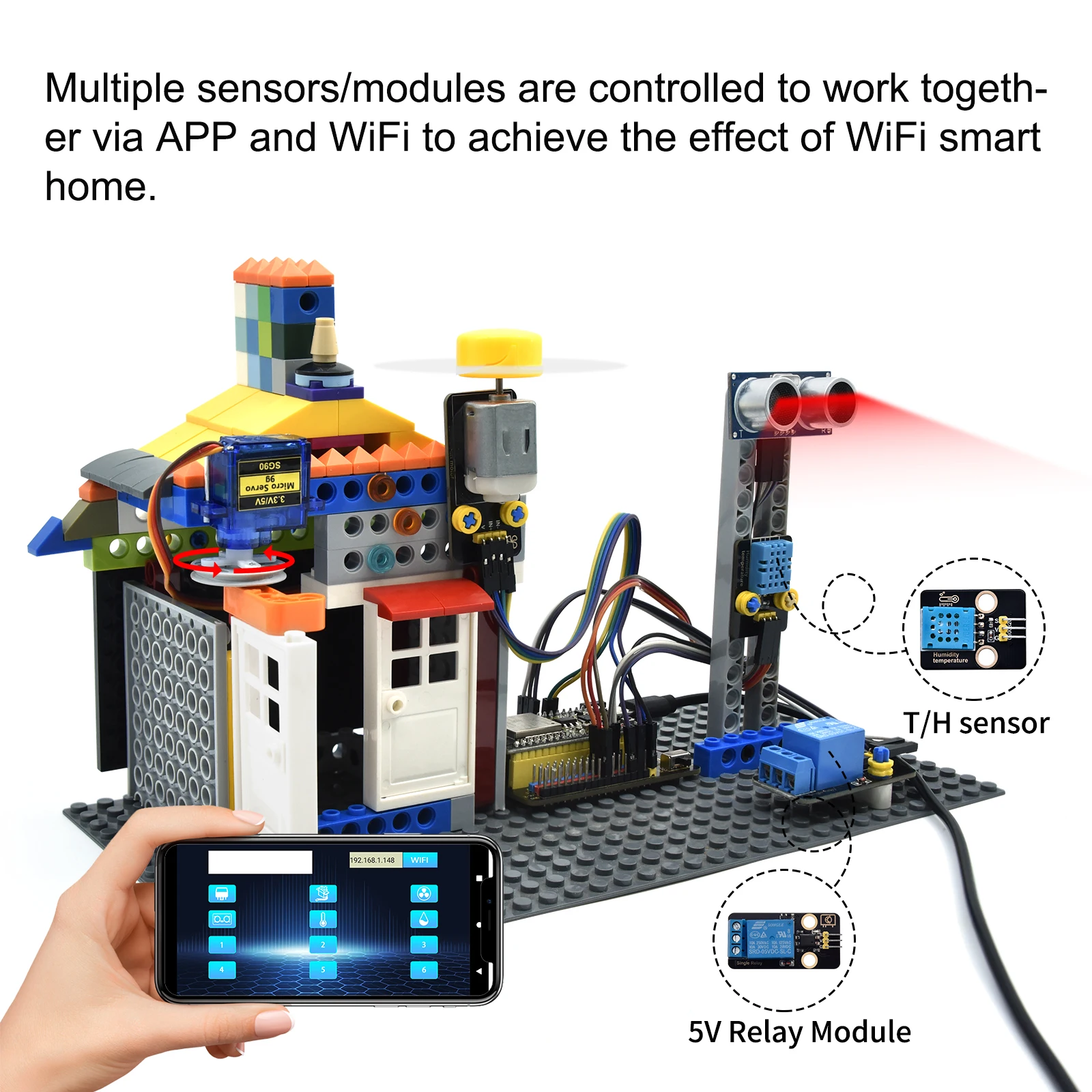 Kit de Módulos de Sensores Keyestudio ESP32 42 en 1 para Kit Electrónico DIY ESP32 Compatible con Arduino C y MicroPython (65 Proyectos)