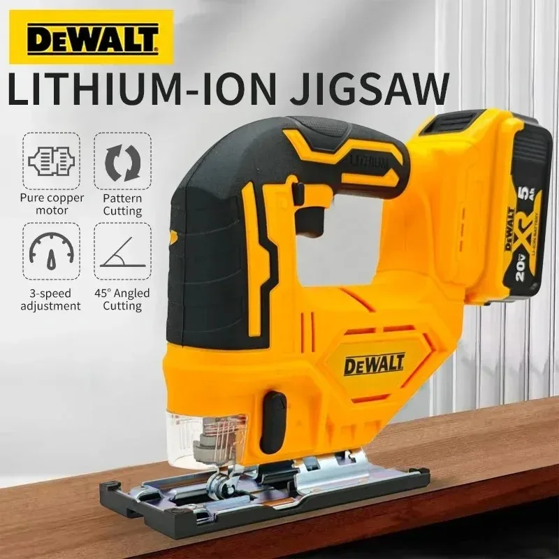 Sierra de calar eléctrica inalámbrica Dewalt, sierra curva de 3000 RPM, herramienta eléctrica portátil multifunción ajustable para trabajar la madera.