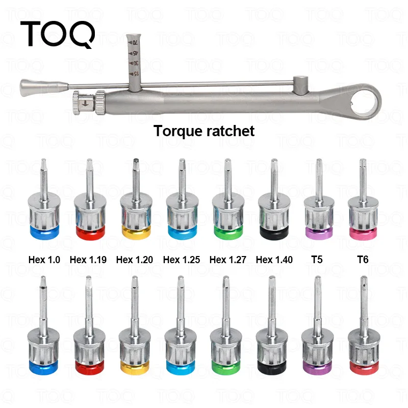 Llave dinamométrica Universal para implante Dental, destornillador, llave dinamométrica colorida, Kit de prótesis de trinquete, instrumento Dental