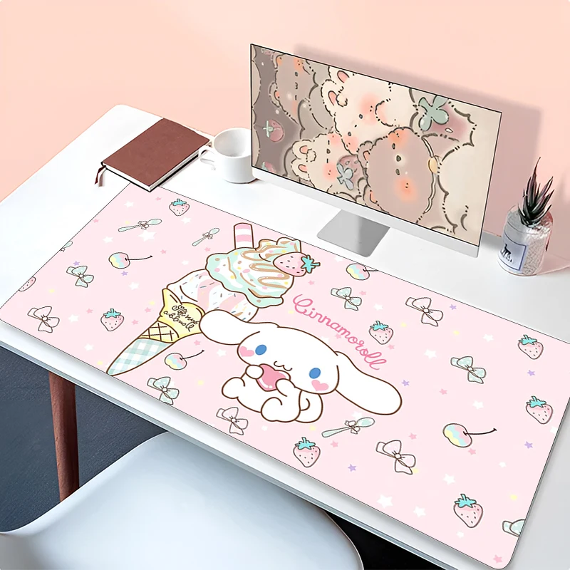Alfombrilla de ratón Kawaii para ordenador portátil, alfombrilla para teclado de gabinete de jugador de Anime, alfombrilla de escritorio de dibujos animados c-cinnamoroll, alfombrilla para ratón para juegos de PC para regalos de niñas