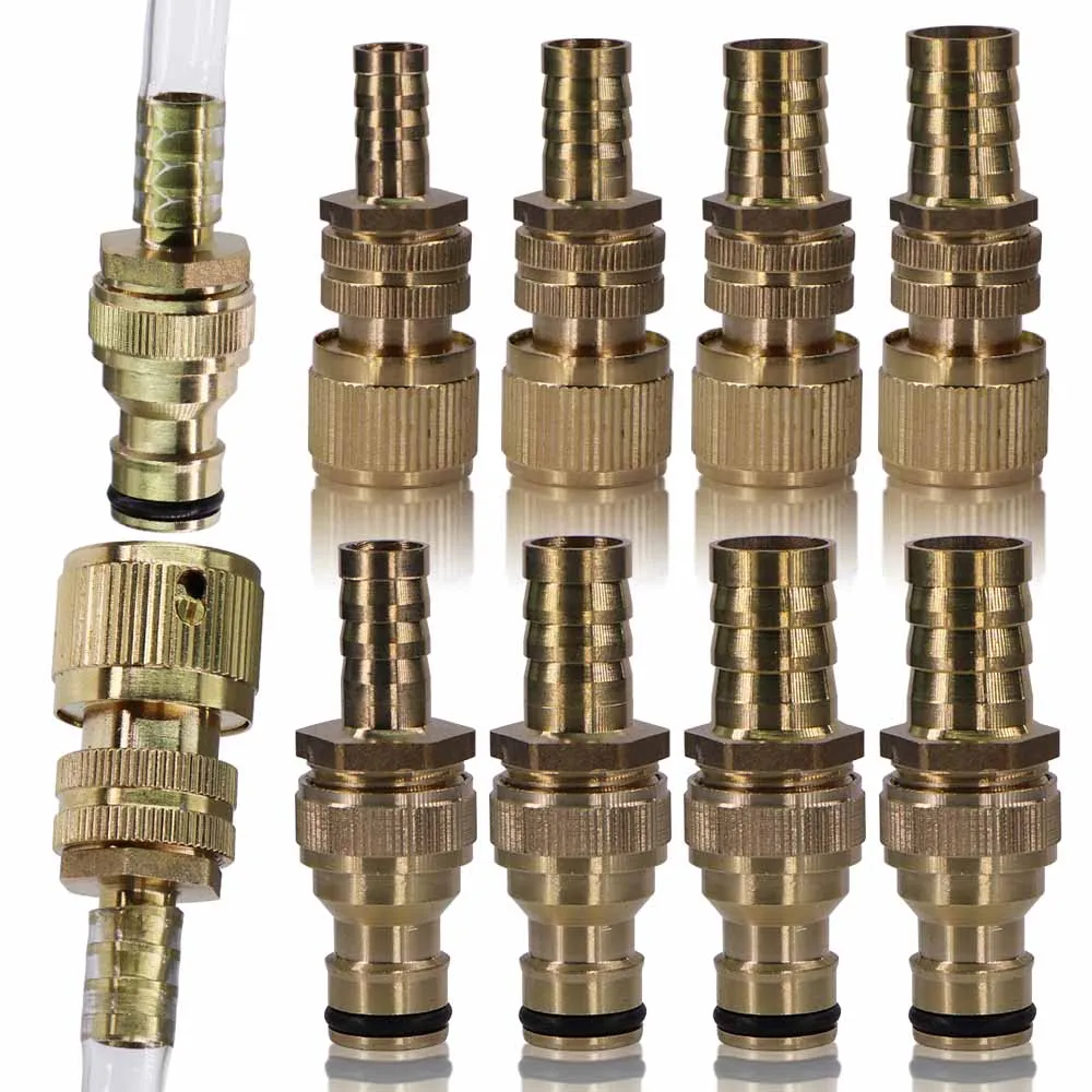 Adaptador de lengüeta para manguera de latón de 6-32mm con conector rápido de 16mm, tubería de riego para jardín, conexión de reparación, accesorio de junta de acoplamiento