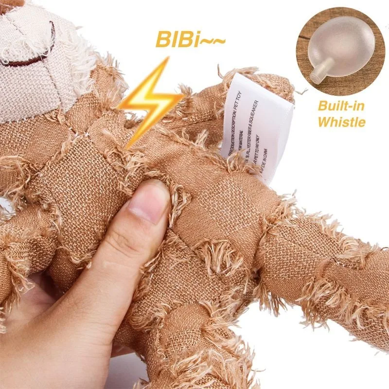 Oso de peluche para mascotas, juguete interactivo de felpa para perros, limpieza de dientes, antimordeduras, juguete Abreact, suministros para mascotas