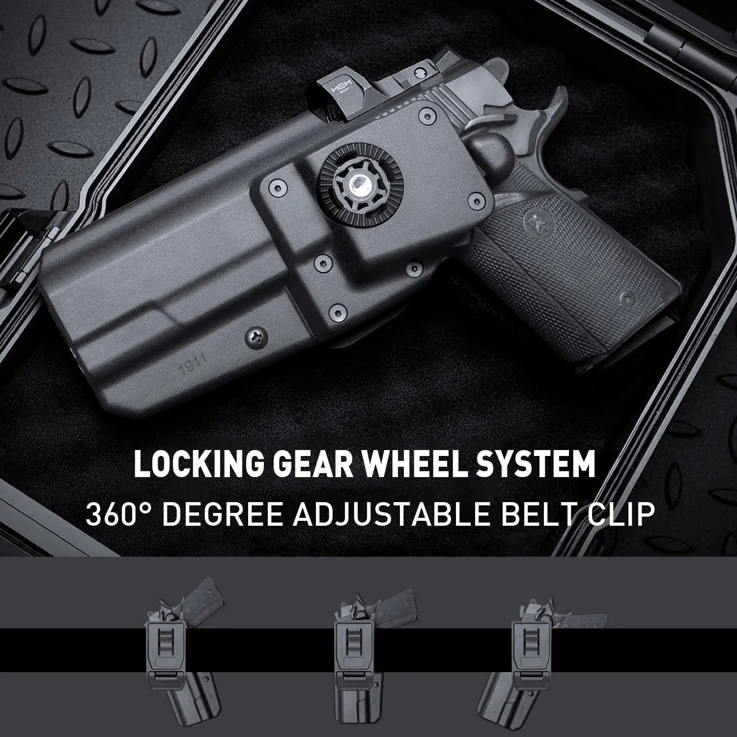Funda compatible con Colt1911 /Elite Force 1911/Springfield1911/Taurus1911/ Kimber / Rock Island Armory/funda de polímero de liberación de pulgar OWB