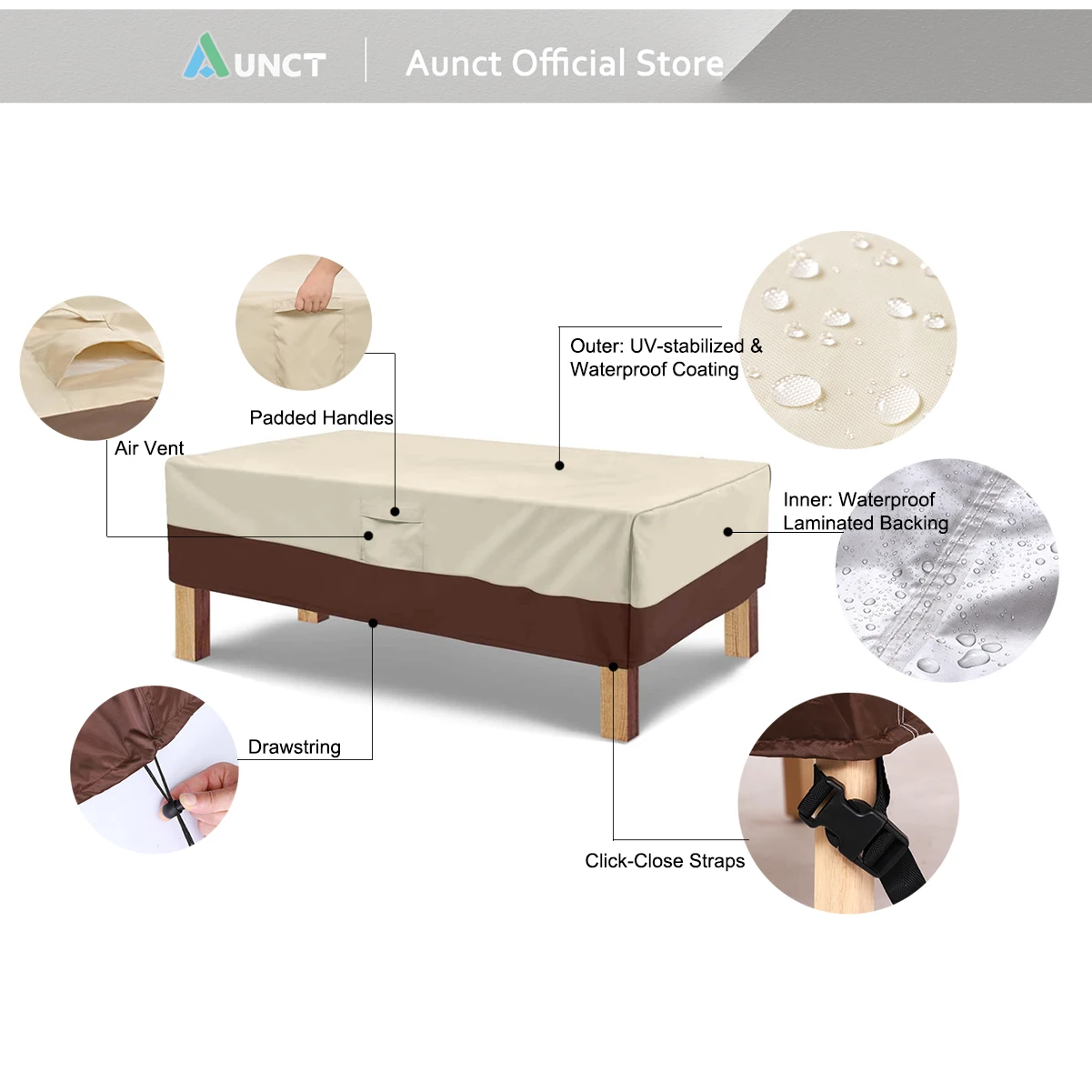 420D HEAVY DUTY Cubierta para muebles de jardín al aire libre para sofá, mesa, silla, Patio, impermeable, a prueba de viento, Anti-UV contra la lluvia y la nieve