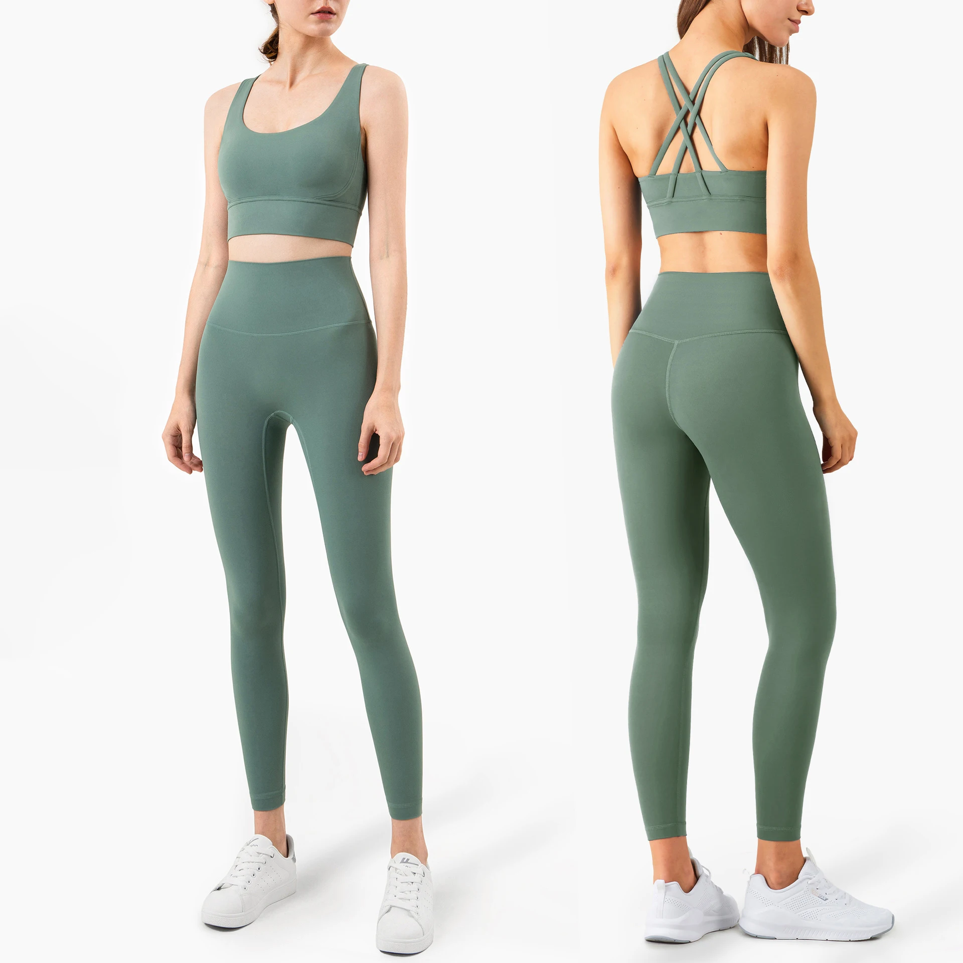 SOISOU, 2 uds., conjunto deportivo de Yoga, chándal para mujer, conjunto de gimnasio y Fitness, mallas para mujer, Sujetador deportivo, ropa deportiva transpirable para mujer