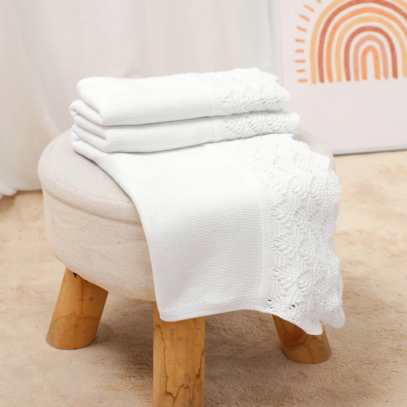 Manta infantil de algodón para bebé, edredón tejido para recién nacido, ropa de cama para niño y niña, moda calada, liso, 90x70CM, envolvente para niño pequeño, súper suave