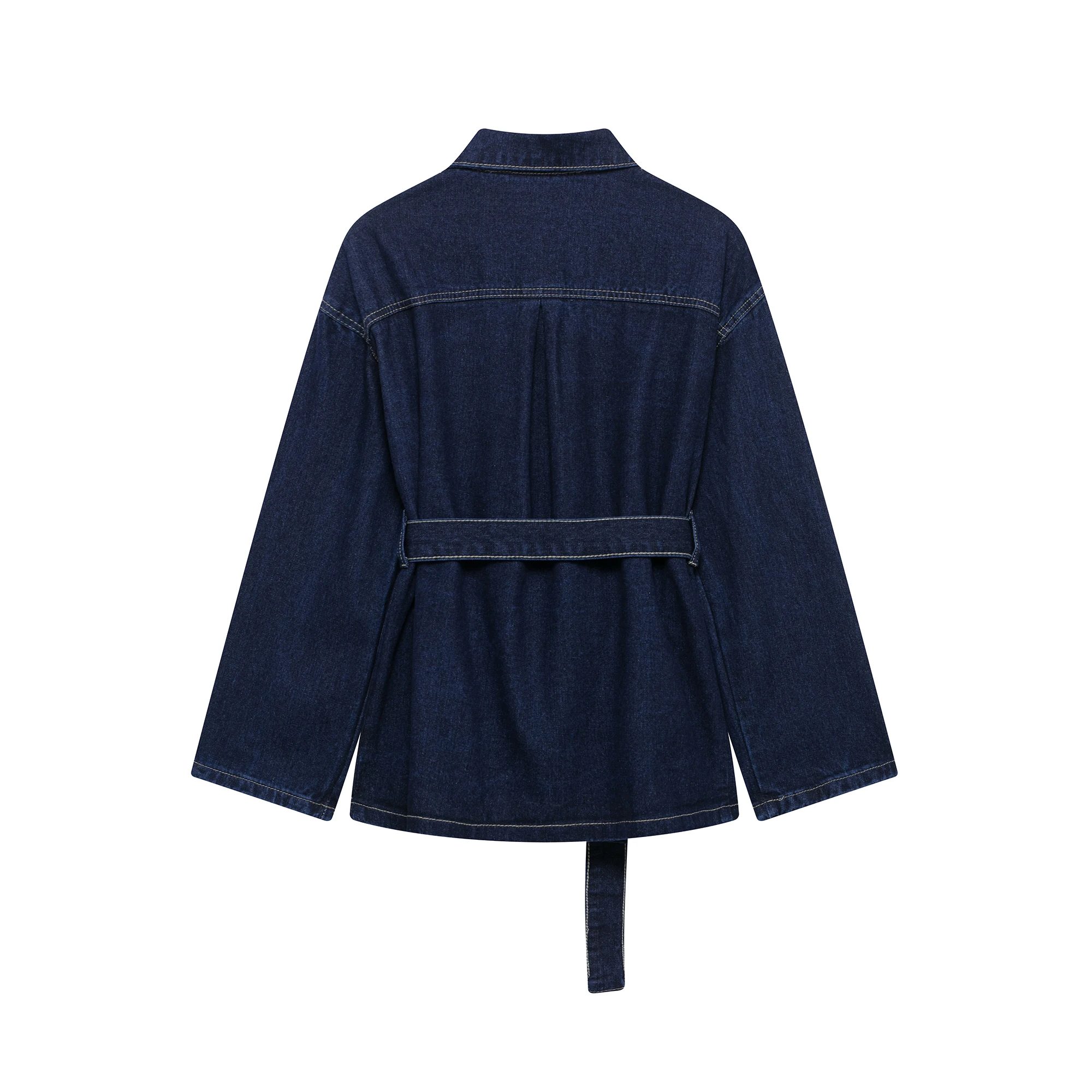 DUOPERI, conjuntos de 2 piezas a la moda para mujer con cinturón, chaquetas vaqueras y pantalones vaqueros con cremallera frontal Vintage, conjuntos de pantalones elegantes para mujer