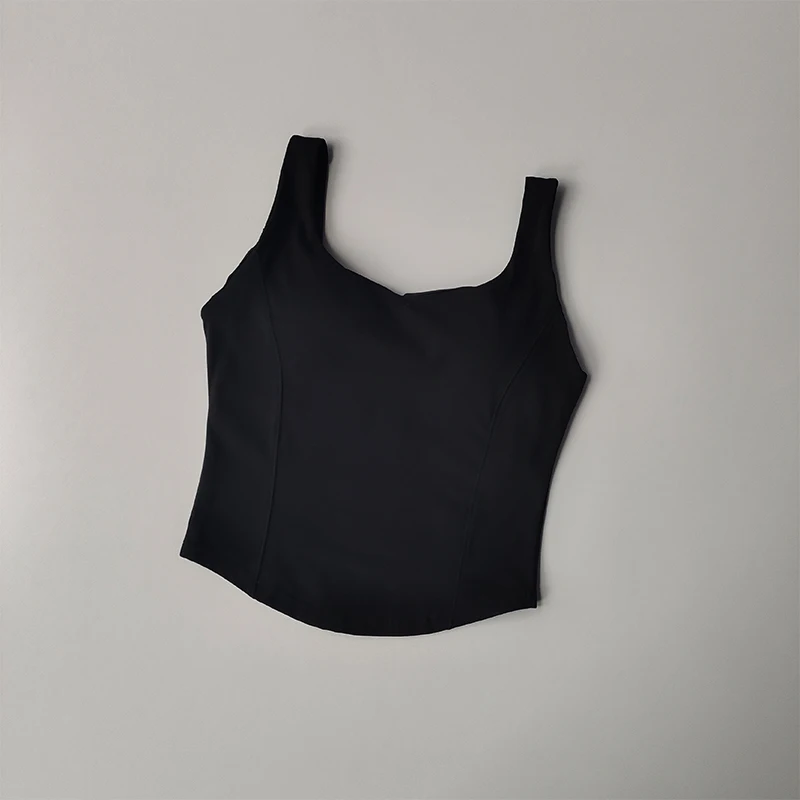 Camiseta sin mangas de alta resistencia para mujer, Sujetador deportivo a prueba de golpes para correr, sujetador de Yoga desnudo de alta elasticidad para uso externo