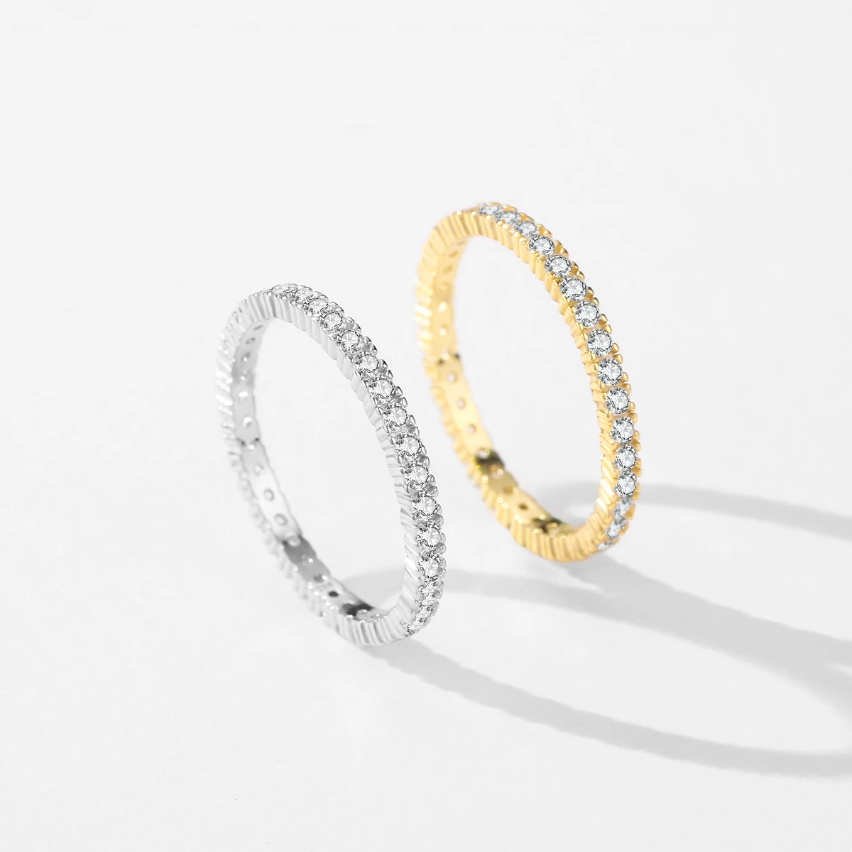 Anillo de compromiso de boda MODIAN de Plata de Ley 925 con circonita brillante clásica, anillo de novia de promesa para mujer, regalo de joyería fina
